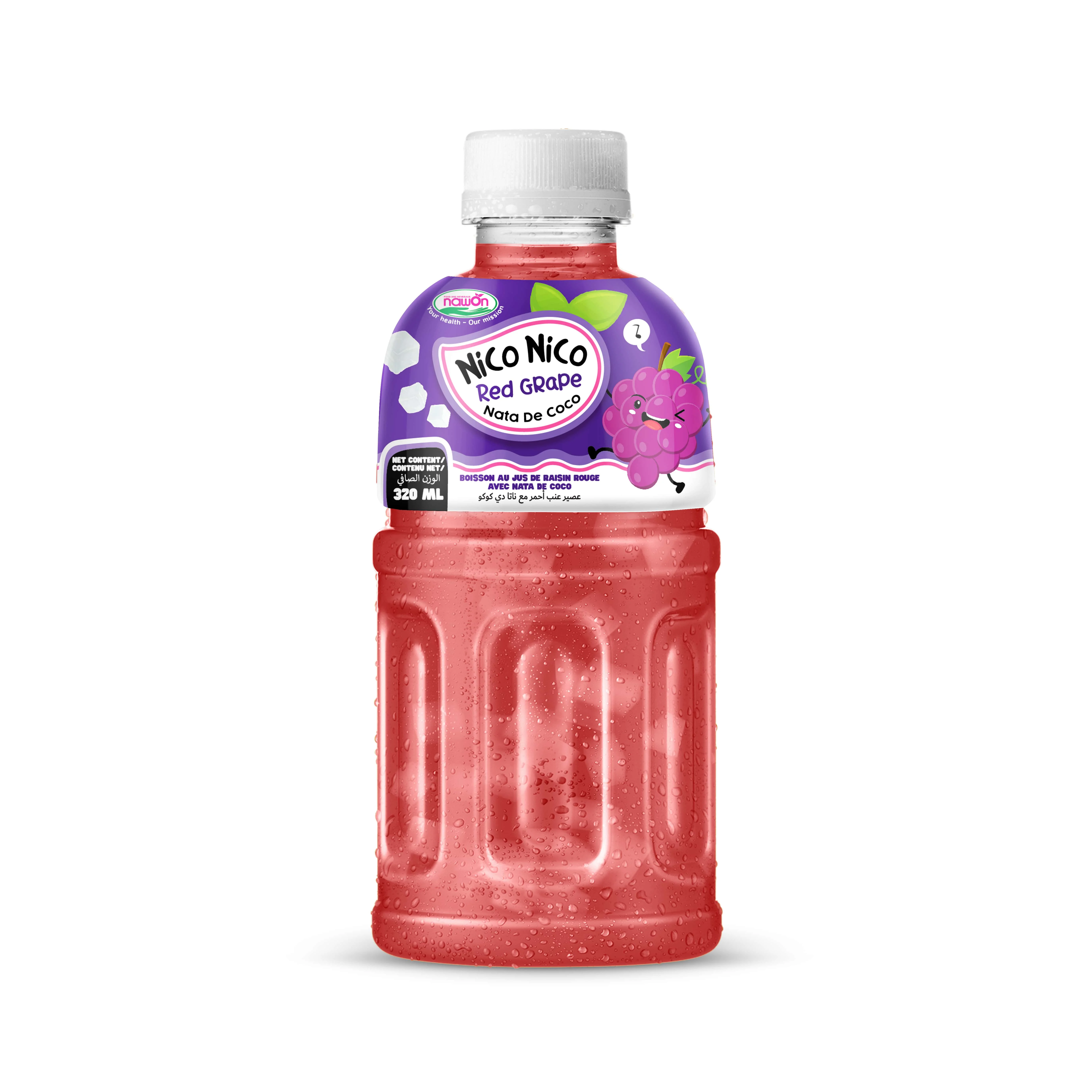 Бесплатный образец 325 мл NAWON Nata de Coco Напиток поставщик фруктовый сок с желе Nata de Coco клубника OEM/ODM производитель напитков