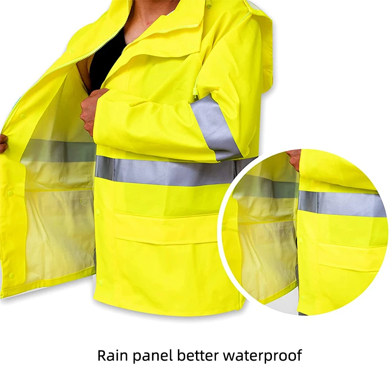 Unisex Motorcycle Outdoor Riding Split Raincoat Rain Pants Suit Waterproof and Reflective for Cycling by Terzo Sports