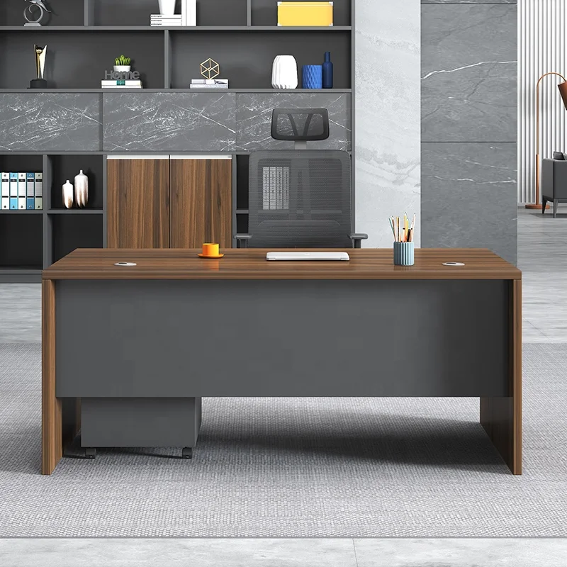 EBUNGE  Small Simple Design Melamine Single Person I Shaped Office Desk Staff Table for Office