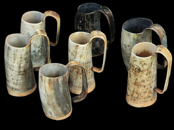 Handmade Authentic Viking Drinking Horn Cup with Stand Custom Size Beer Mug Stein Capacity 200ml to 800ml