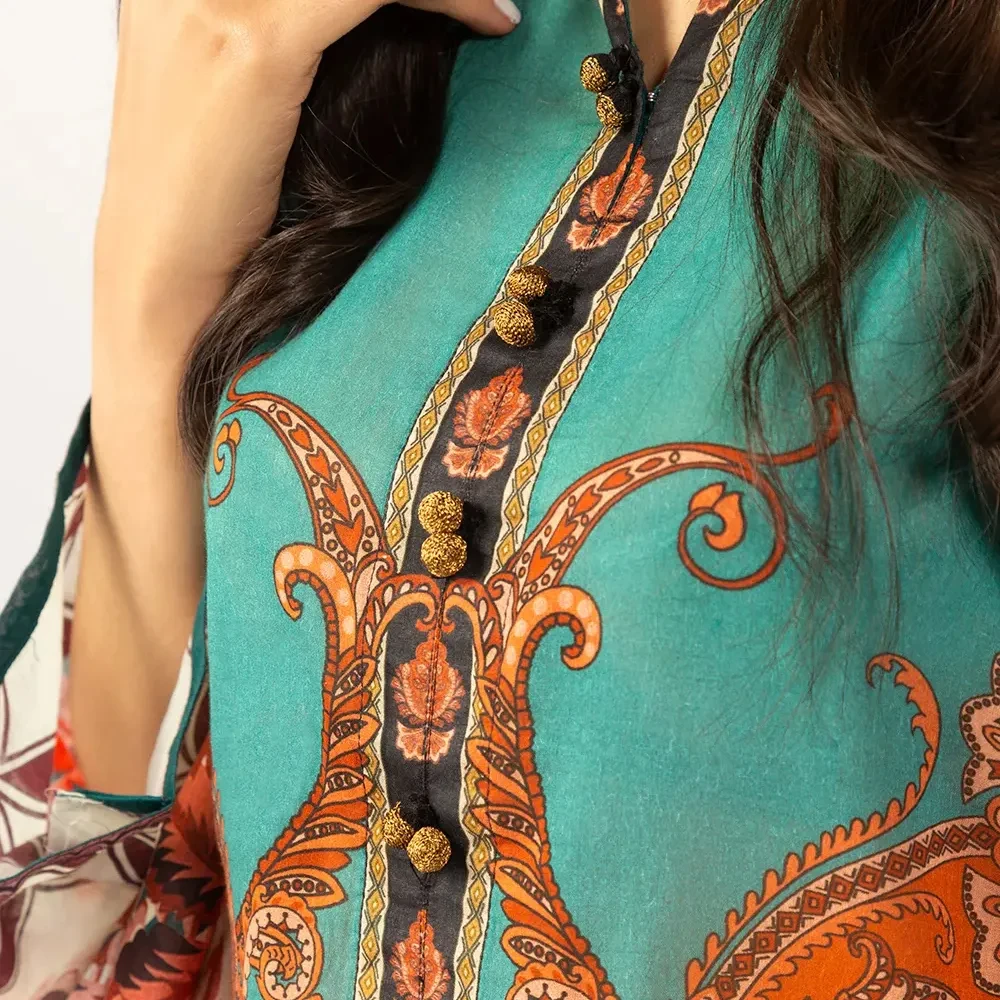 New Indian Pakistani Shalwar Kameez Lawn Green lawn 3 pieces suits women women lawn fabric suits pakistani suits online