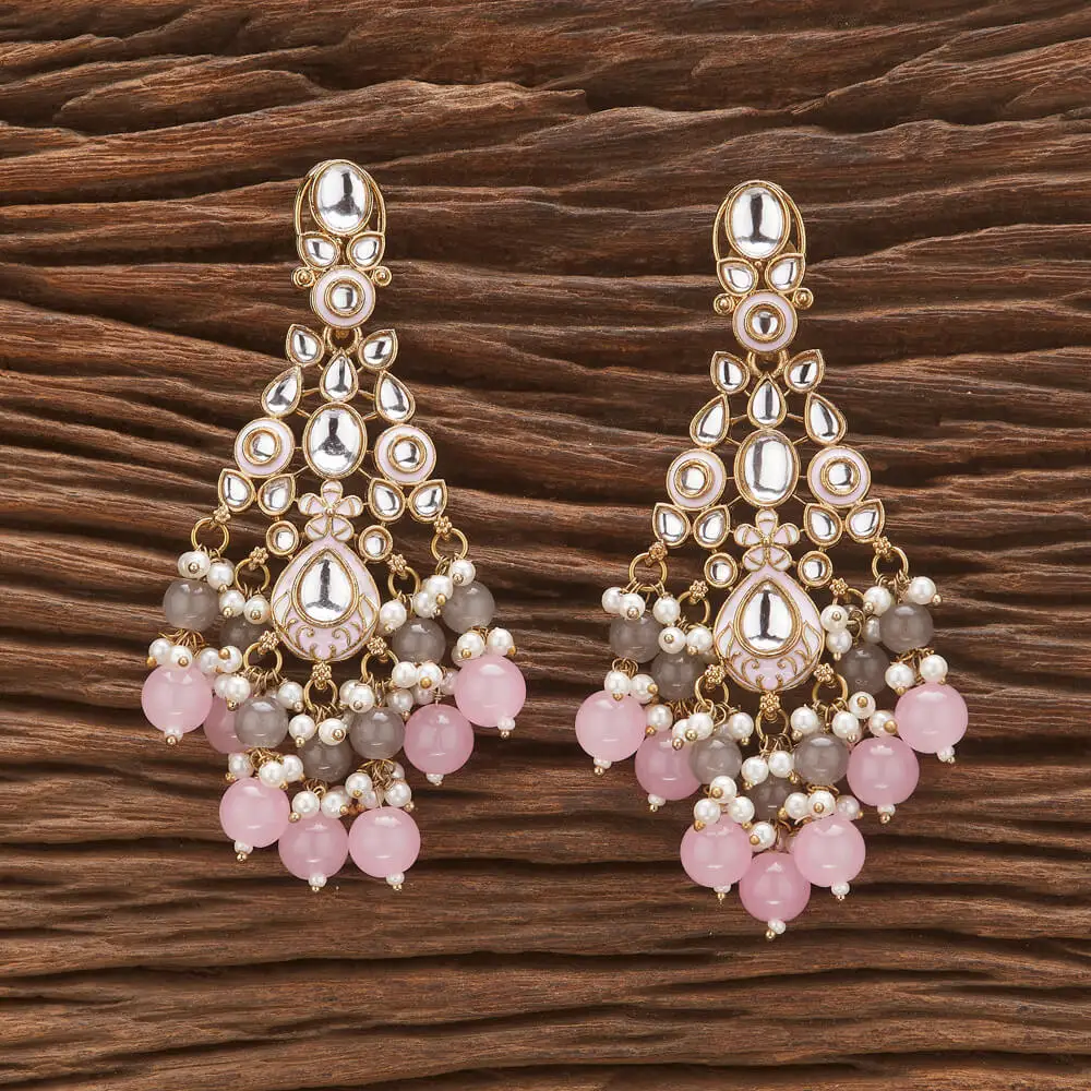 Buy Handmade Export Quality Of Indo Western Beads Style Meenakari Earring With Mehndi Plating