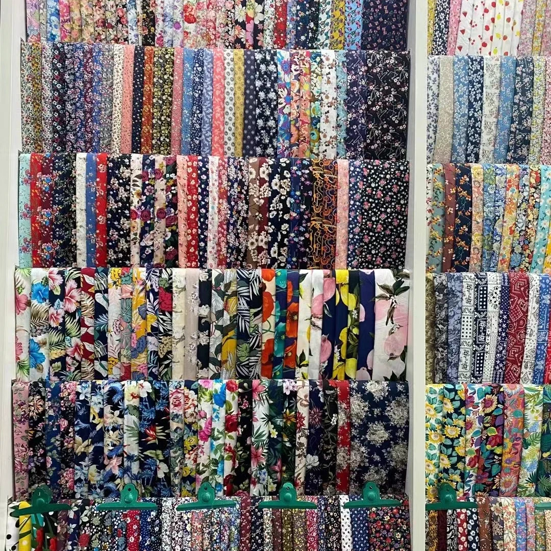 Stock Lot Floral Printed 100% Cotton Poplin Dress Textile Soft Woven Liberty Tana Lawn Cotton Fabric For Dress