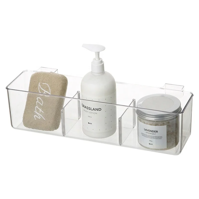 Over the door PET cleaning article hanging storage box small clear bathroom plastic door back hanging organizer