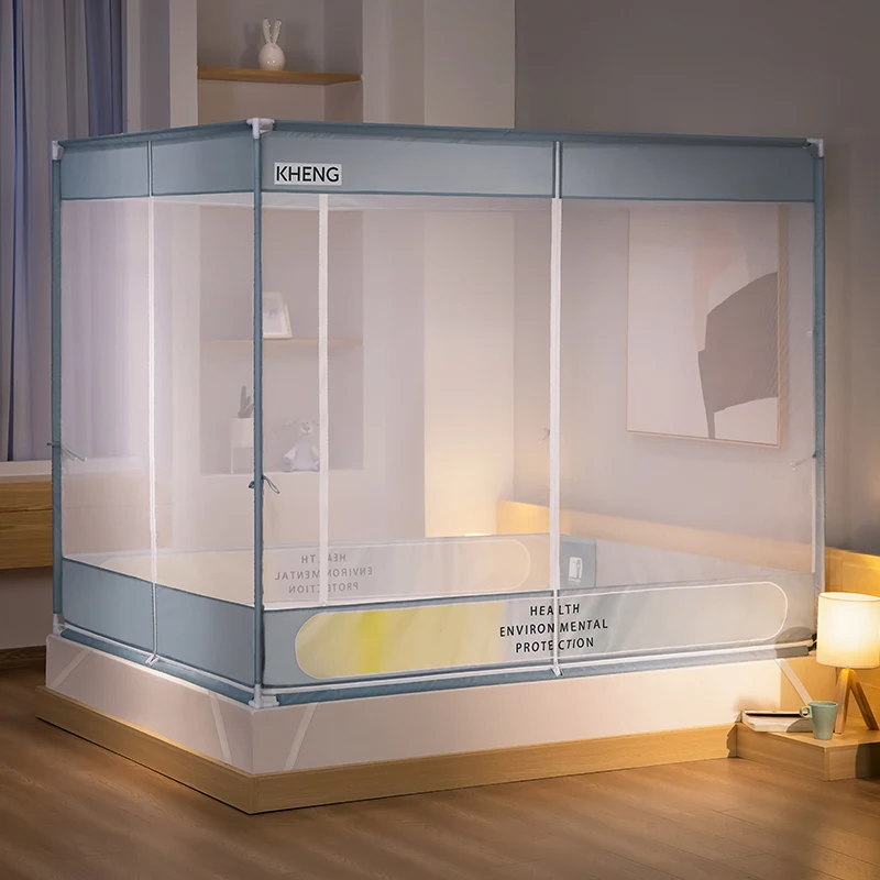 Новый слоган Kangheng 2024 расширенный T-открывающийся дверной противомоскитная сетка и навес для спальни
