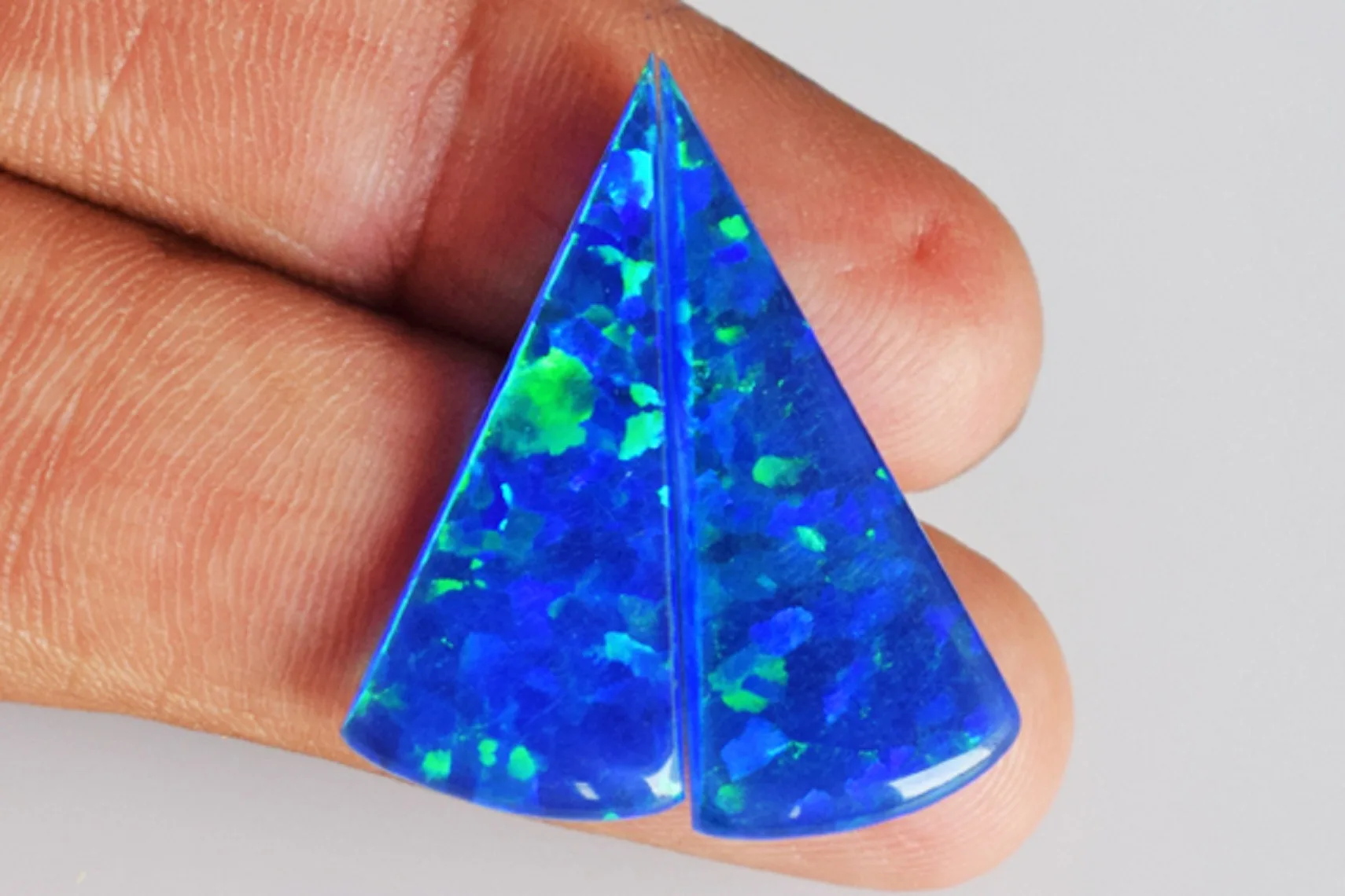 6 CTW Cabochon Size 14x14x2 MM Sparkling Blue Green Fire Opal Pair Round Shape Earrings Jewelry Making Pair Gemstone Fire Opal