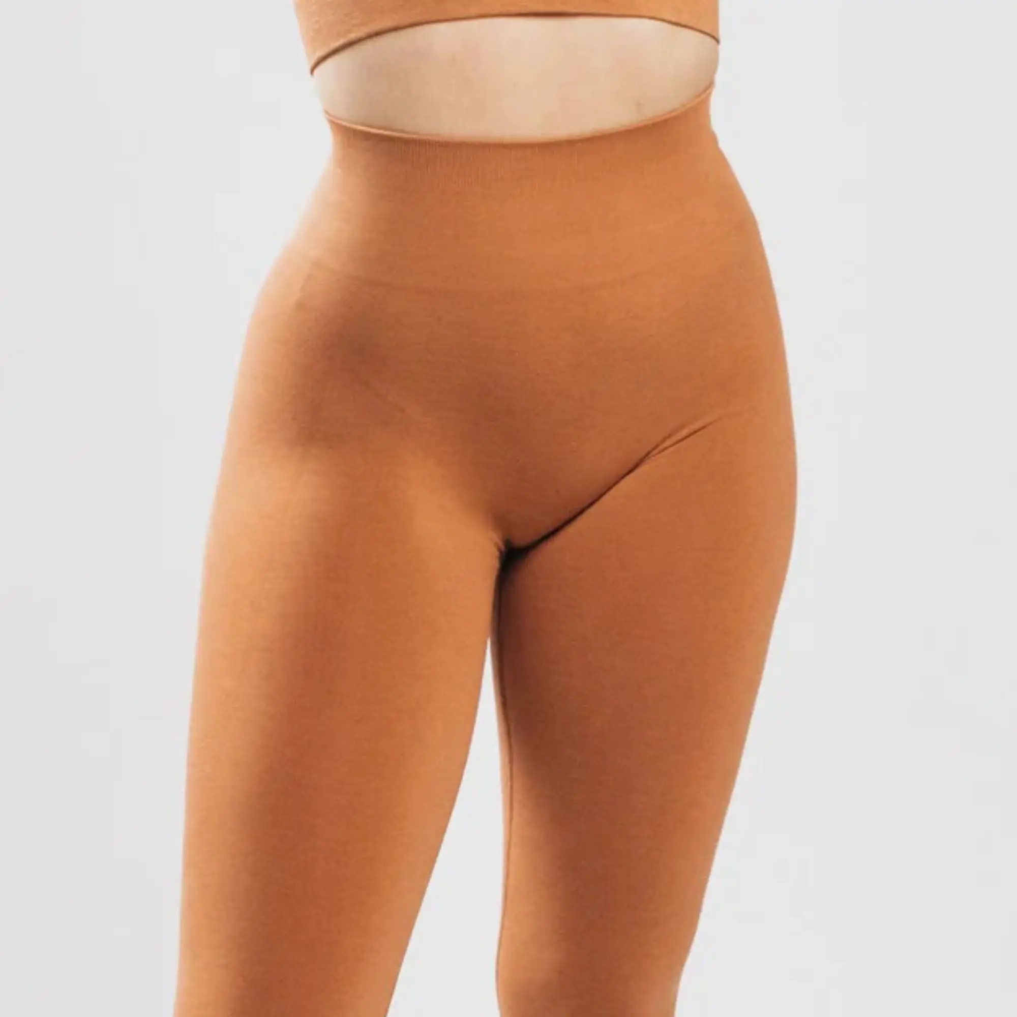 Seamless Knit Fabric 51% Polyamide 38% Polyester 11% Elastane Tapered High Waisted Mandarin WomenSeamless Scrunch LeggingCotton