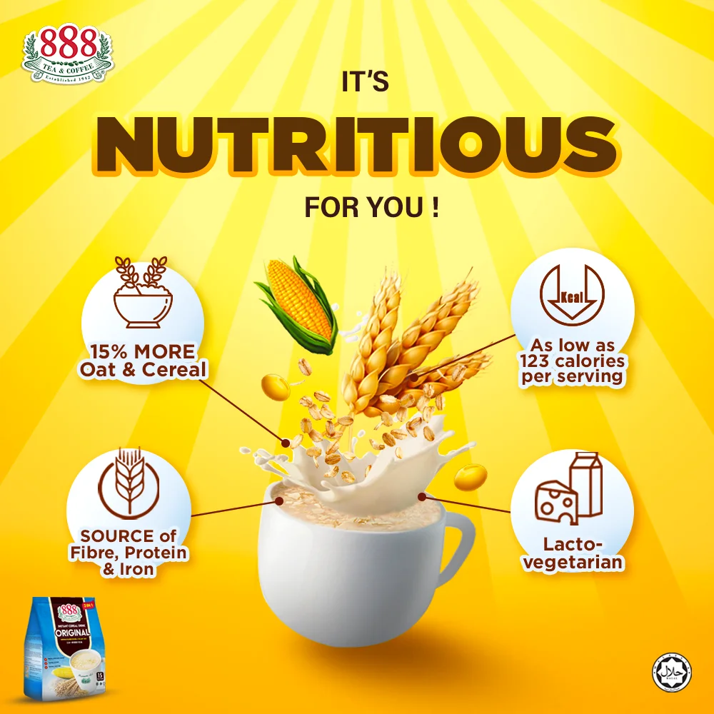 High In Nutrients 3 in 1 Instant Cereal Drink Original 15 Sachets Individual Pack Healthy For Breakfast