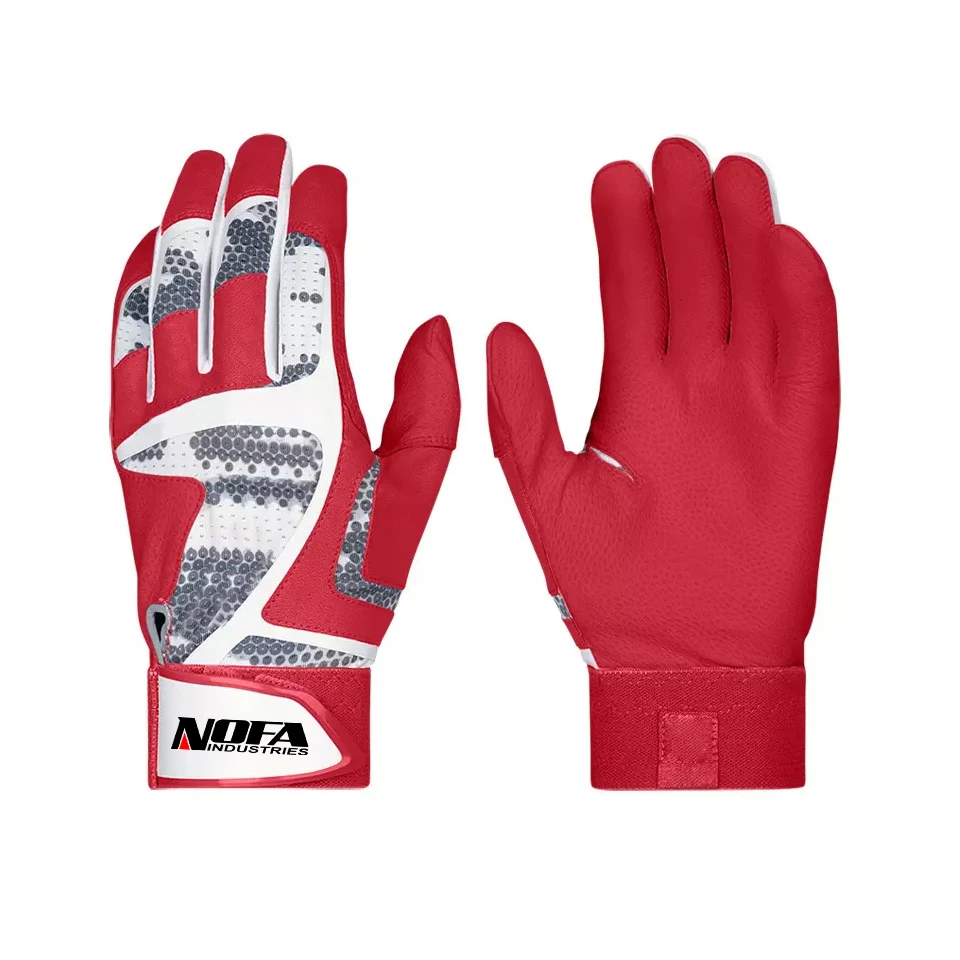 professional hot sale Batting Gloves Leather Baseball Batting Gloves High Quality Baseball Team Player Gloves