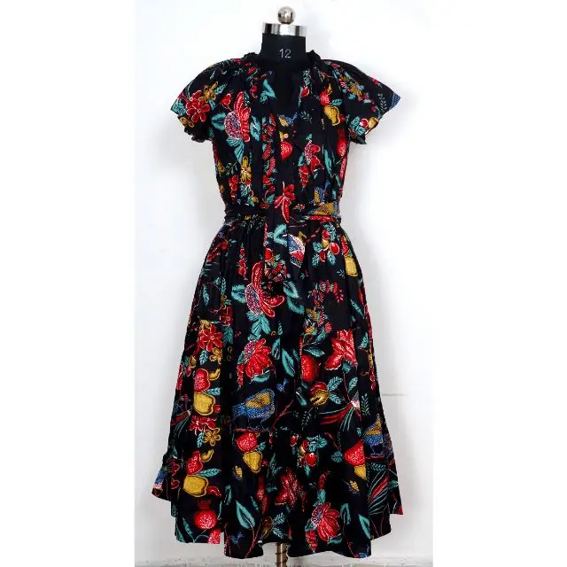 Wholesale And Low Price Plus Size Women Casual Dress Printed Ladies Long Sleeve Midi Dress High Quality Customized  Casual Dress