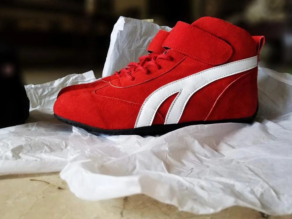 New 2024 kart racing shoes with different color option/Wholesale Price Racing Pure Leather Kart Shoes