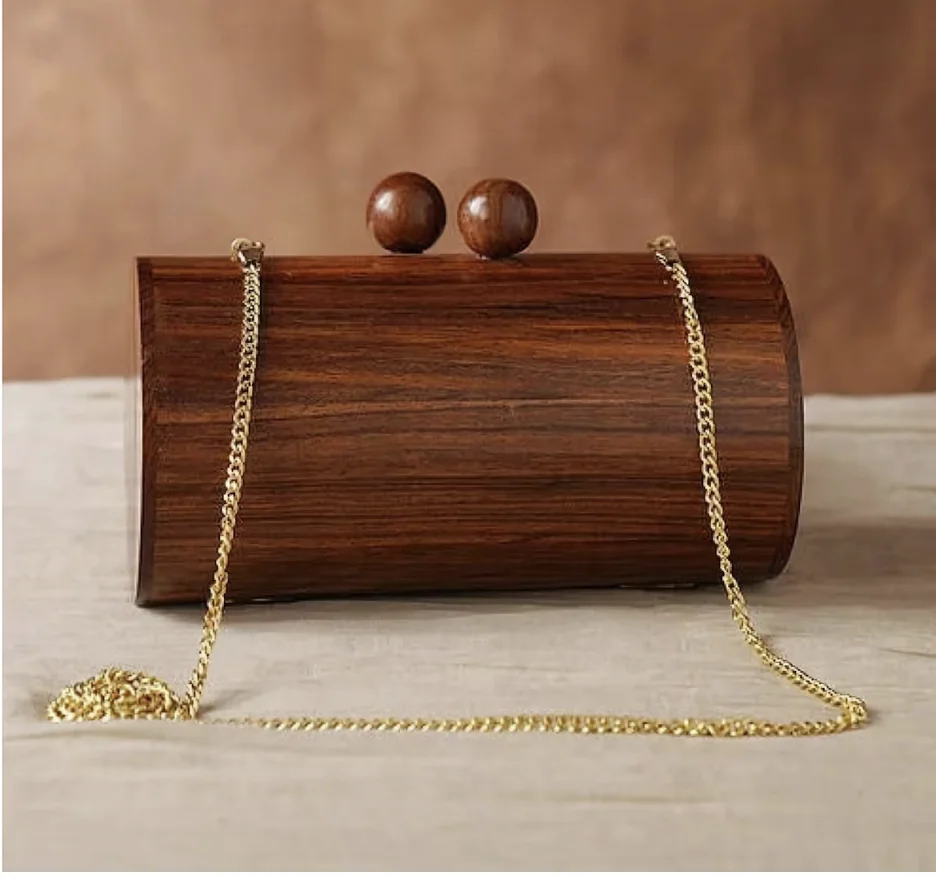 Wooden Women Clutch bag Indian Handmade Wooden Purse Customized Wooden Purse Ladies Purse by Antique Creation