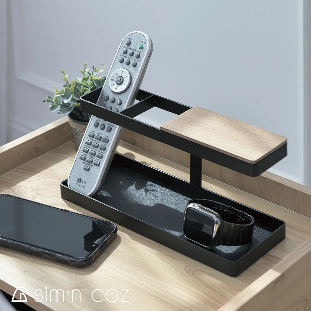 Remote Control Holder TV Remote Caddy Bedside Table or Desktop Organizer Controllers Glasses Media Player Pen or Pencil Storage