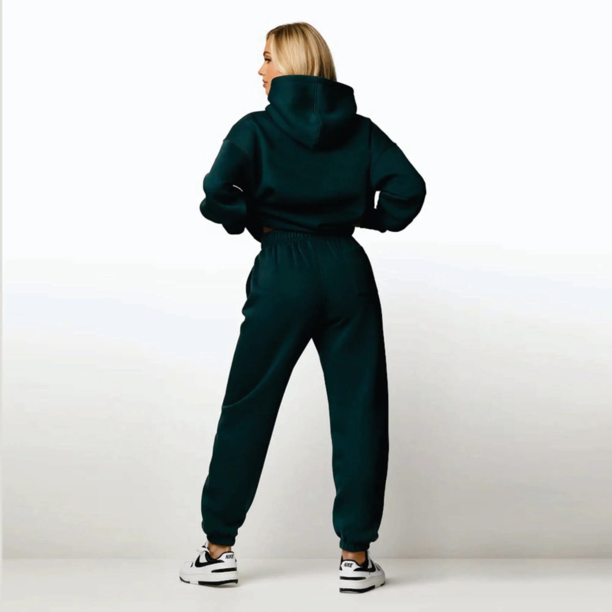 Custom Logo Plus Size Casual Wear Fashion 2 Piece Set Jogger Sweatshirt Sweatpants Cotton Tracksuit for Women