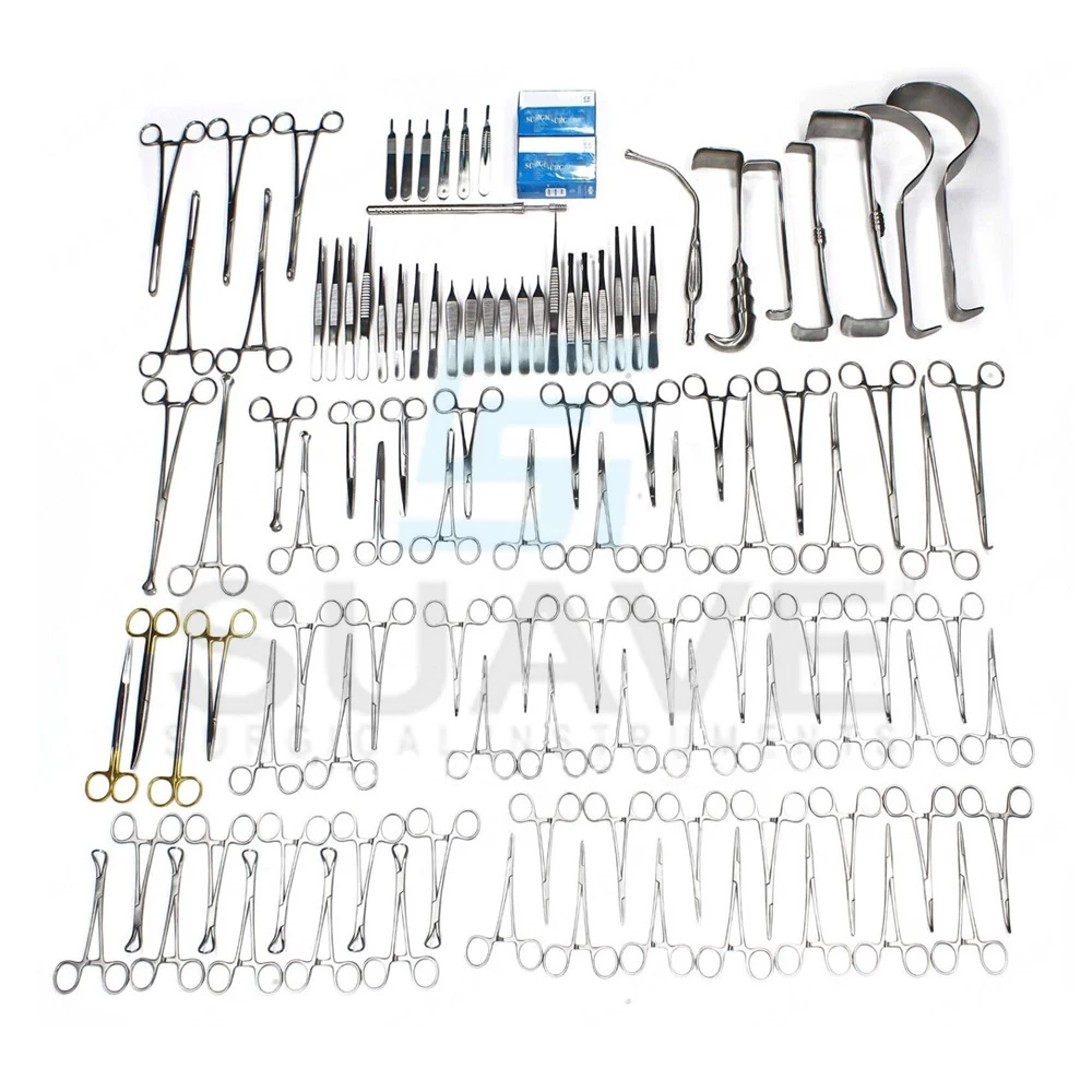Medical Surgical Abdominal 108-Pcs Surgery Kit  Basic Laparotomy Instruments Set By SUAVE SURGICAL INSTRUMENTS
