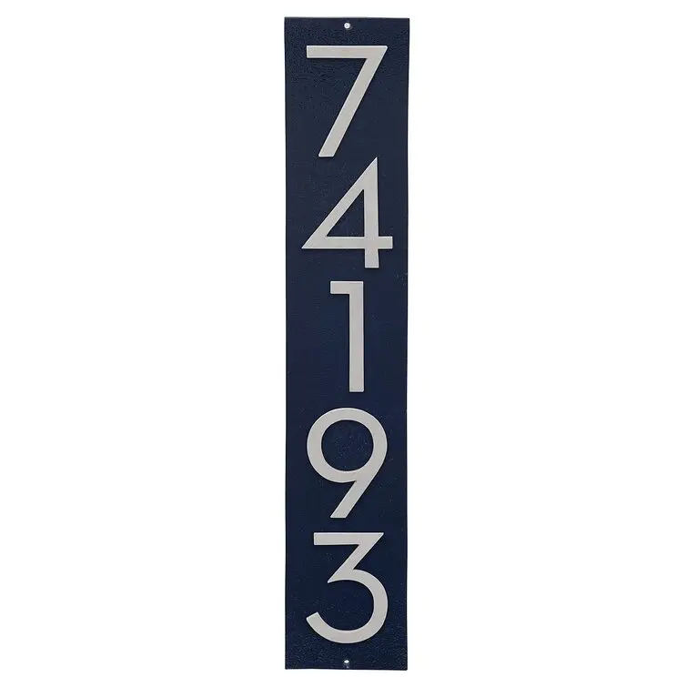 Floating 1Line Vertical House Number Plaque Sign Solid Cast Aluminum Numbers On A Solid Aluminum Backplate Modern Style Custom