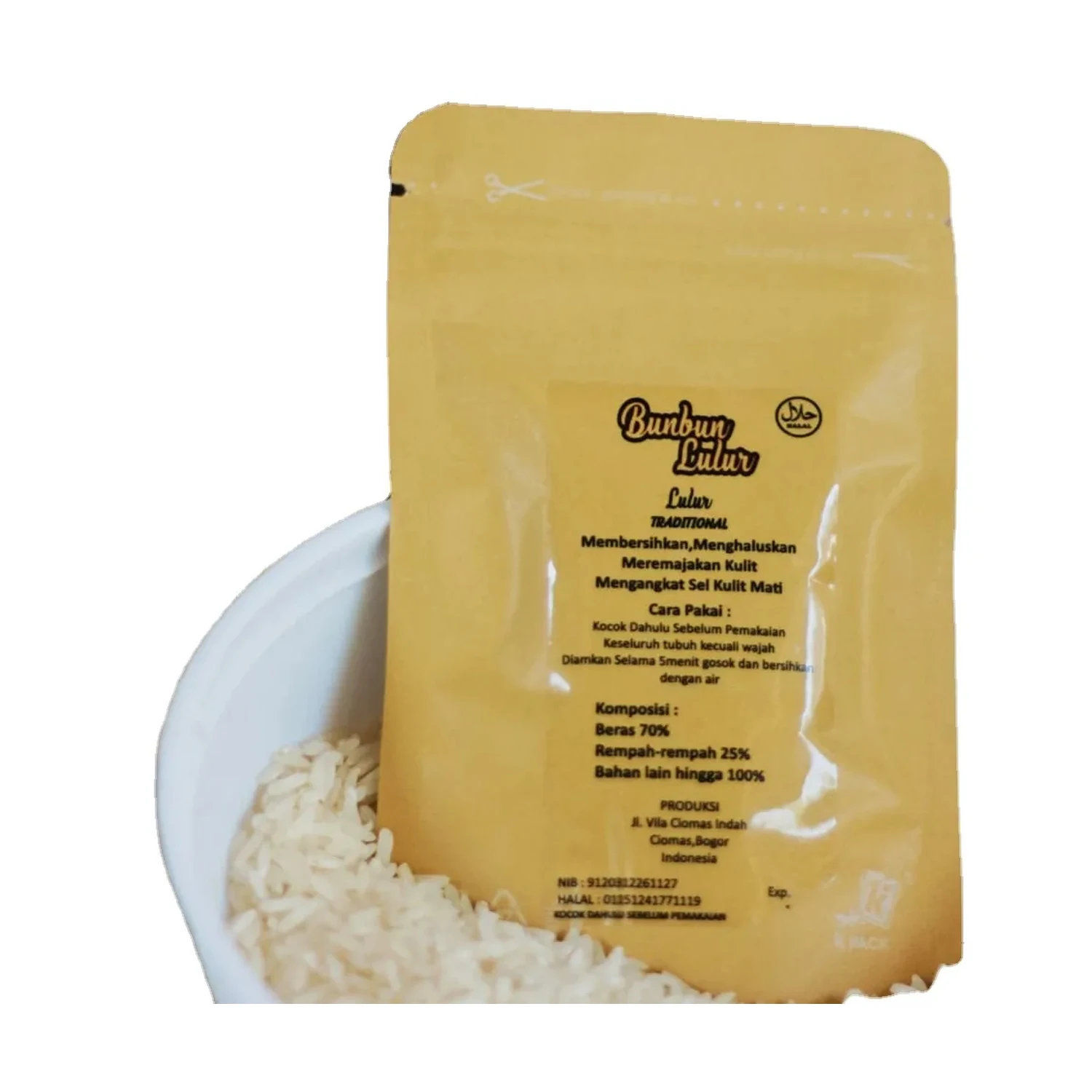 Wholesale Price Premium Body Scrub For Body Care And Skin Care Made From Aromatic Ginger Cinnamon And Rice To Remove Dead Skin