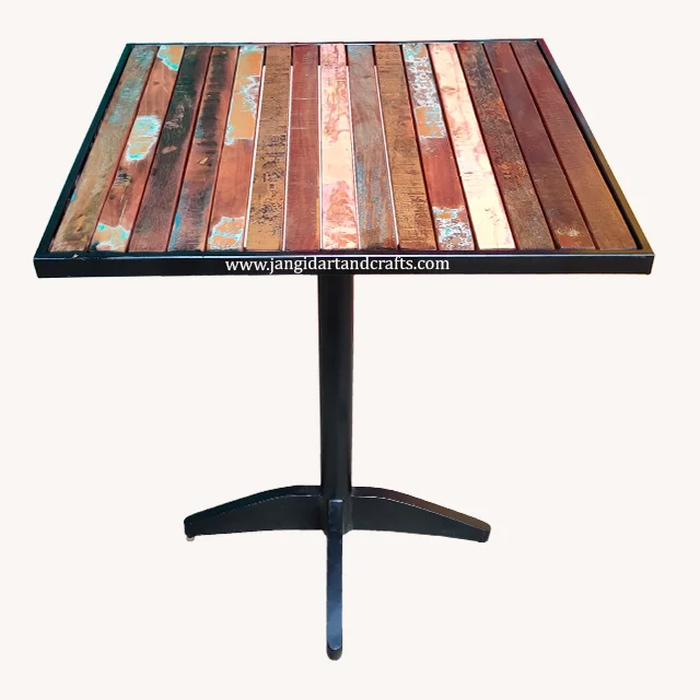 Outdoor Garden Patio Furniture Dining Vintage Industrial Chair Rectangular Table 2 Seats Stack Chair Garden Table Indian Art