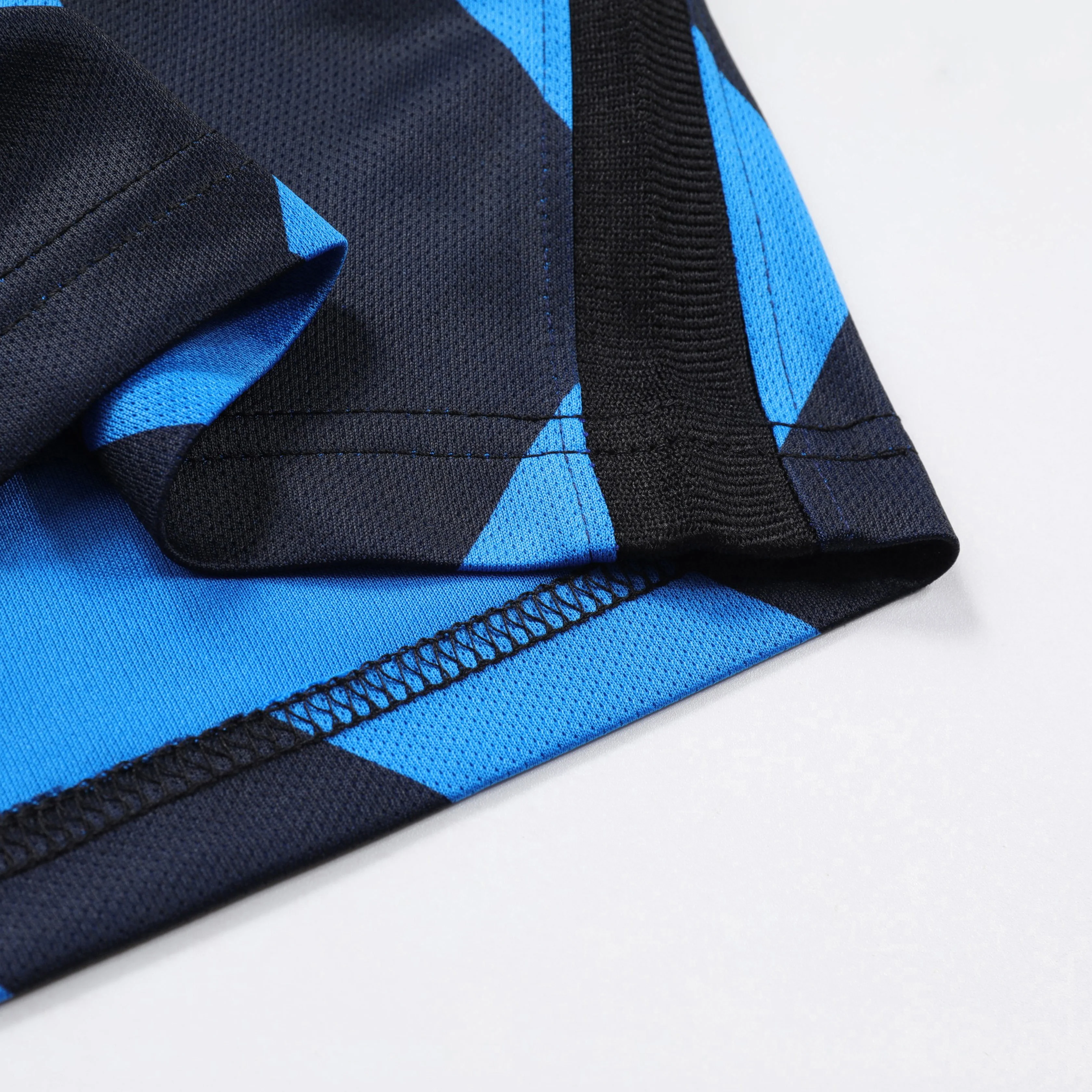 Fashion Style Sublimation Custom Made Cheap Wholesale Soccer Uniform Black Blue Color Shirt And Shorts Set