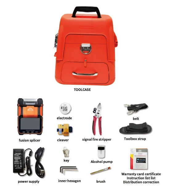 SOC AI9 Signal Fire Fusion Splicer Fiber Welder Splicing On Connector 6 Motors Fiber Optic Equipment Visual Fault Locator OPM