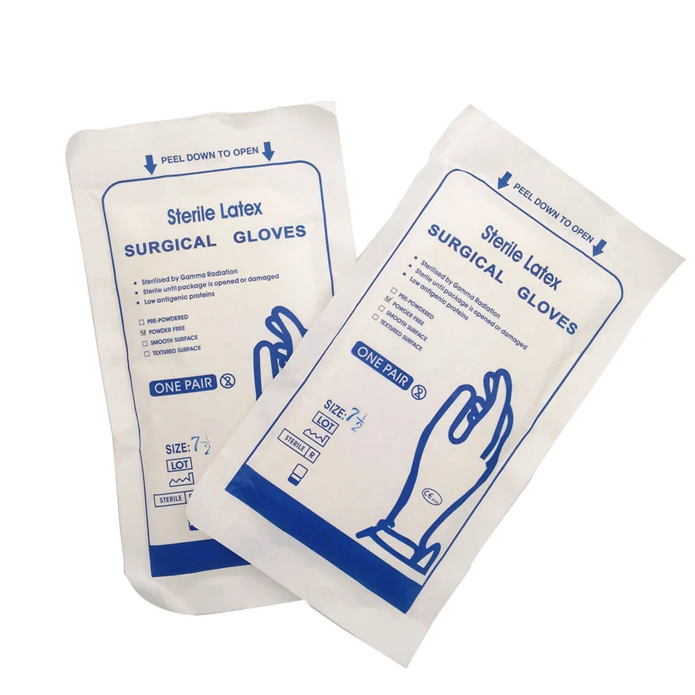 wholesale custom 6 mil hand specific sterile disposable latex surgical powder free gloves all sizes