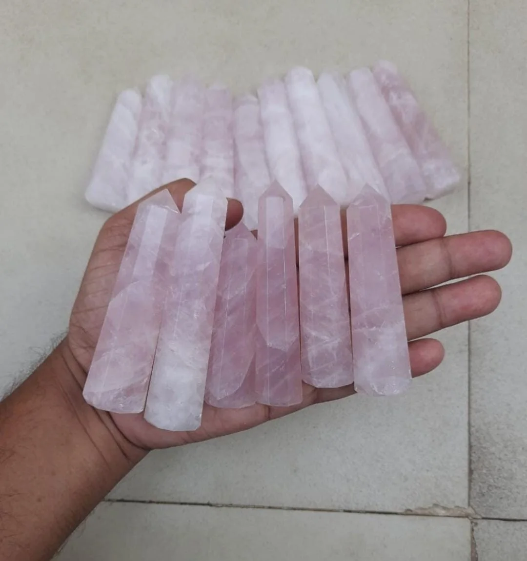High Quality Natural Rose Quartz  Point obelisk reiki Healing Crystal Tower stone natural stone point wand Stone used for energy