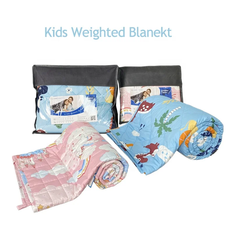 Factory price printed sensory kids Heavy blanket Toddler Boys Girls cotton weighted blanket autism
