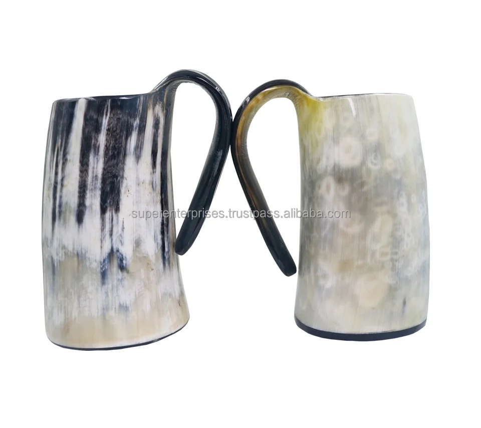 Drinking Design Cow Horn Mug for Beer Drinking Indoor Decor Unique Material Design Drinking Mug