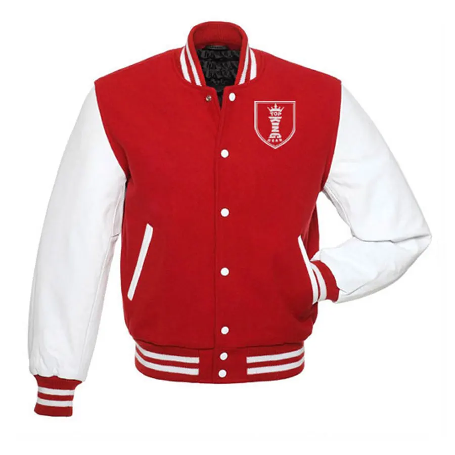 2024 New All-Woolen Custom Chenille Baseball Varsity Jacket White Winter Bomber 100% Embroidery High Street Men Lettermen Jacket