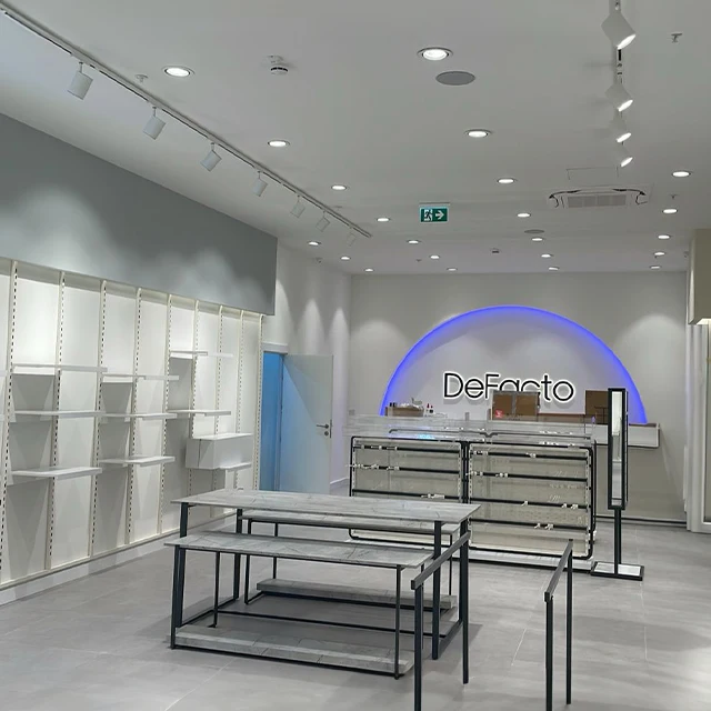 Hot Sales Garment Display Rack Shelf and Clothes Racking Systems with Wood and Stainless Steel Shelves for shopping from Turkey