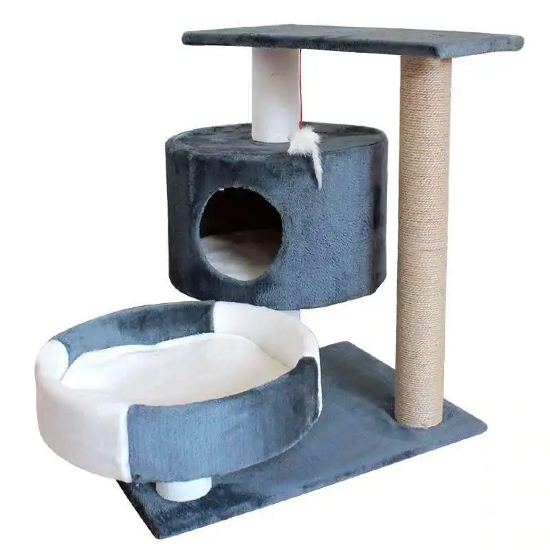 Simple cat tree with cat catching post and jumping platform for wholesale cat nest toys