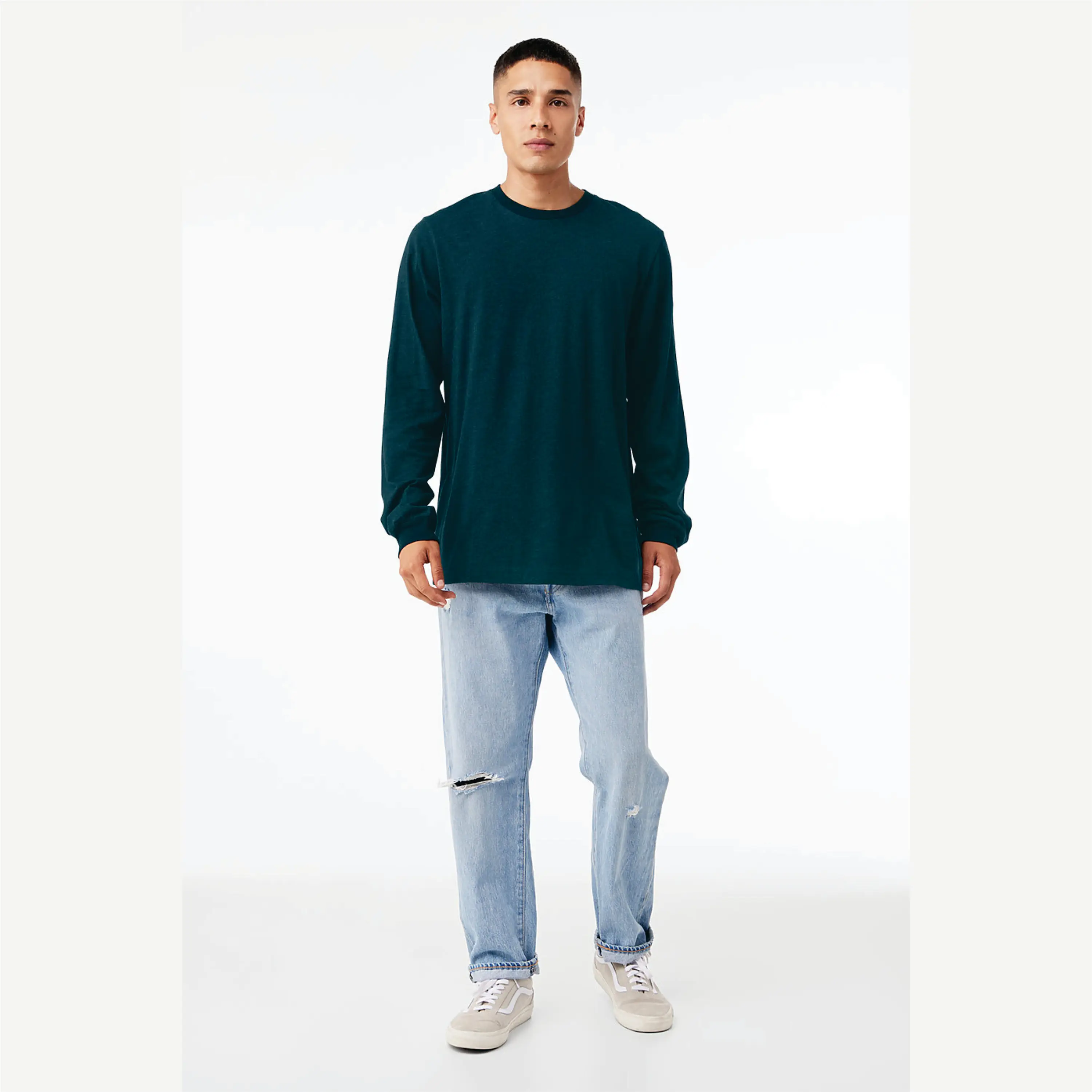 Atlantic Classic: Unisex Long Sleeve T-Shirt in 100% Airlume Combed & Ring Spun Cotton, 32 Single, 4.2 oz