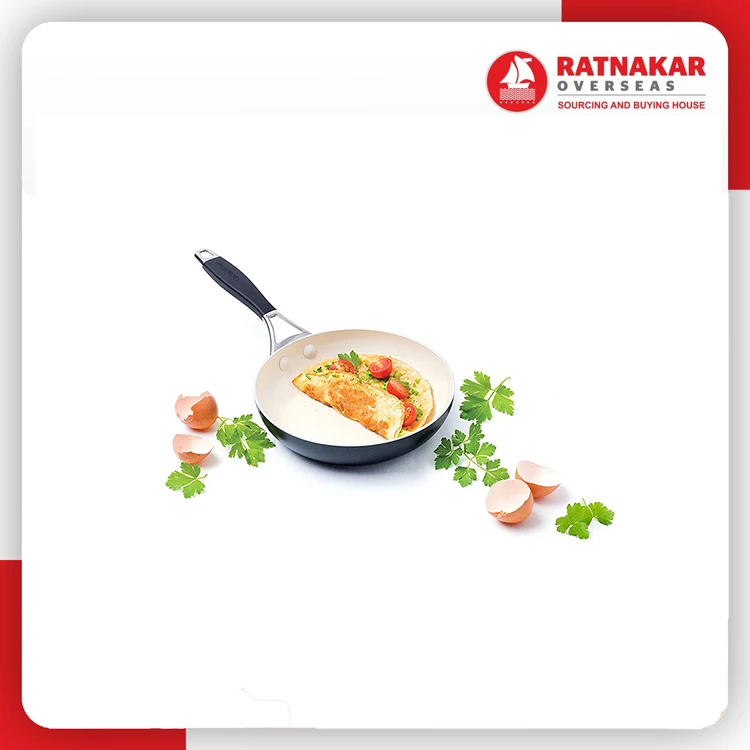 Amazon Best Seller Fry Pan Kitchen Induction Compatible Healthy Ceramic Coated Cookware Frying Pan With Lid for Sale