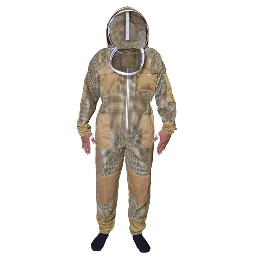 Ultra-Ventilated Brown Beekeeping Bee Suit Protection Professional Beekeeping Ventilated Suit Bee Suit Three Layers
