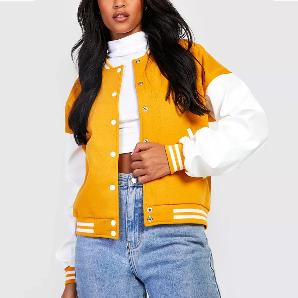 Wholesale Price Customized Logo Women Varsity Jacket For Sale  Comfortable Fit Women Varsity Jacket with custom size and logo