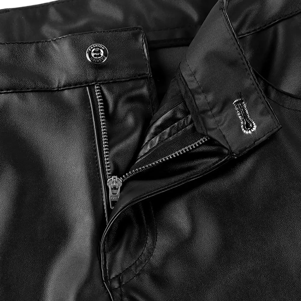 Online Selling Best Wear Men Leather Stacked Pants Lightweight Easy Fit New Selling Men Leather Stacked Pants
