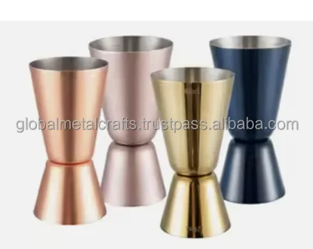 Whisky Gin Rum Vodka Steel Copper Gold Gun metal plated Japanese double Side Cocktail Bar Jigger Premium bartender tool
