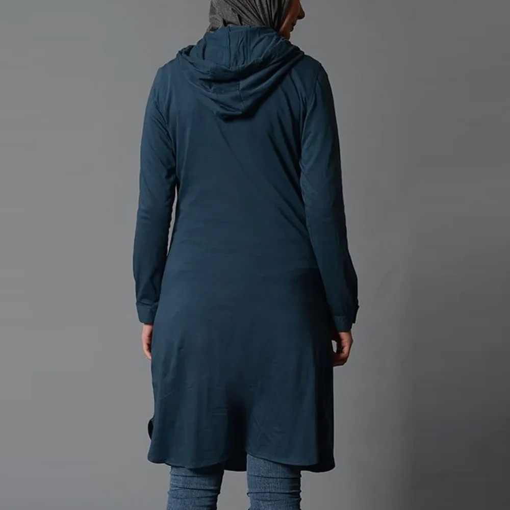 Modest Islamic Long Hoodies Sweatshirts For Womens Winter Custom Blanket Abaya Muslim Dress Ladies Hoodie