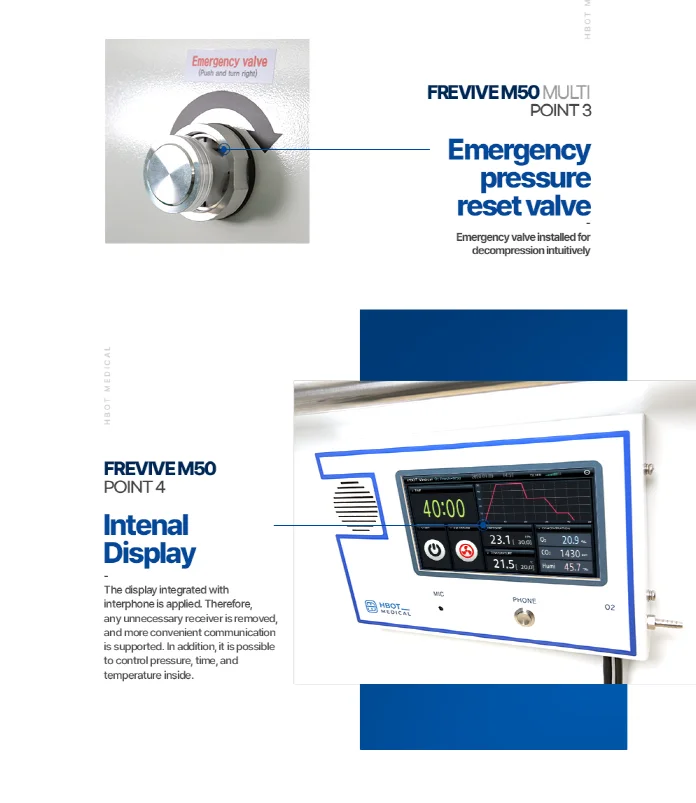 HBOT hard type chamber FREVIVE M50 MULTI 1.5ATA 50kPa Hyperbaric chamber Oxygen therapy chamber made in Korea