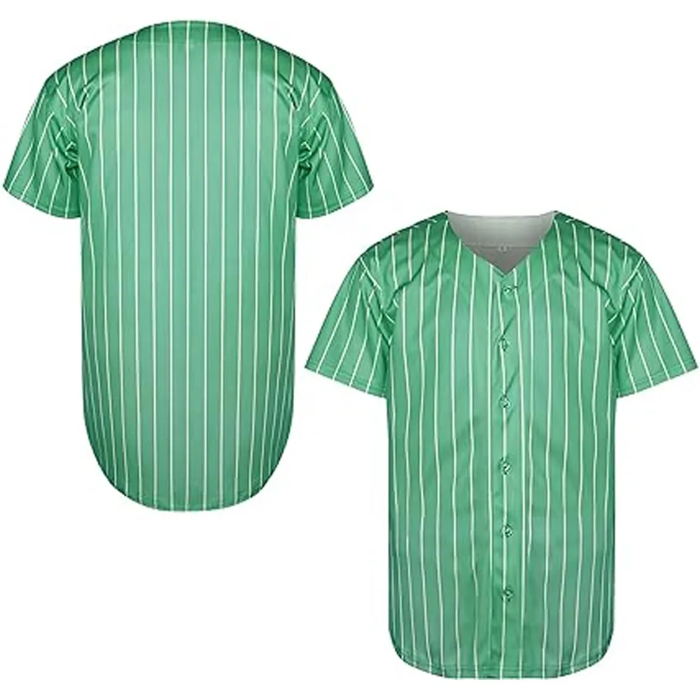 Men Plain Button Down Blank Baseball Jersey Short Sleeve Hipster Hip Hop Genuine Leather T Shirts Hot Sale High Quality Custom