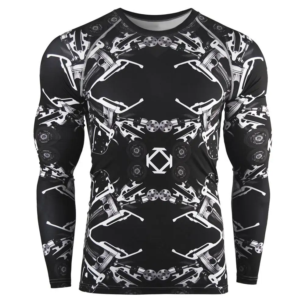 Low MOQ Long Sleeve Men Wear High Quality MMA Rash Guards For Sale Custom Made Sublimation Design Adults Fitness Rash Guard