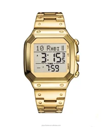 Hot Selling Custom Logo New Modern Waterproof Muslim Azan wrist Watch with Worldwide Prayer Time