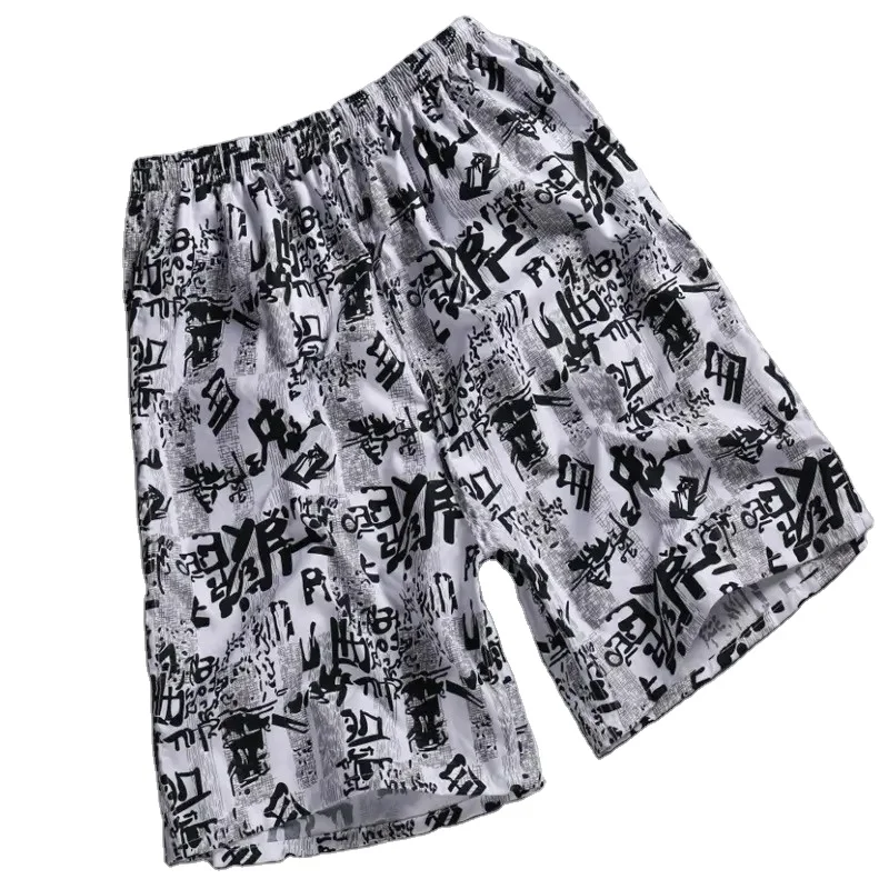 Plus Size Casual Print Swimwear Drawstring Sportswear Beachwear Man Clothes Quick Dry Surf Swimming Trunks Men Shorts