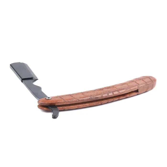 Hot Selling Brand New Folding Shaving Knife Wood Handle Stainless Steel Straight Razor Blades Barber