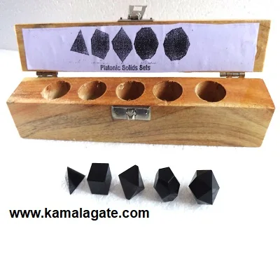Natural gemstone Howlite Crystal Carved Sacred Geometry Hand Craved 5-Pcs Set With Wooden Box crystals healing geometry set