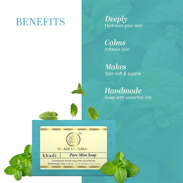 Khadi Natural Pure Mint Soap 125g