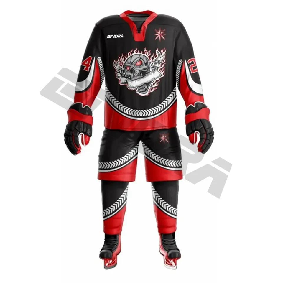 High Quality Polyester Free Design Ice Hockey Jersey Sublimation Printing Embroidered Logo Custom Ice Hockey Uniform