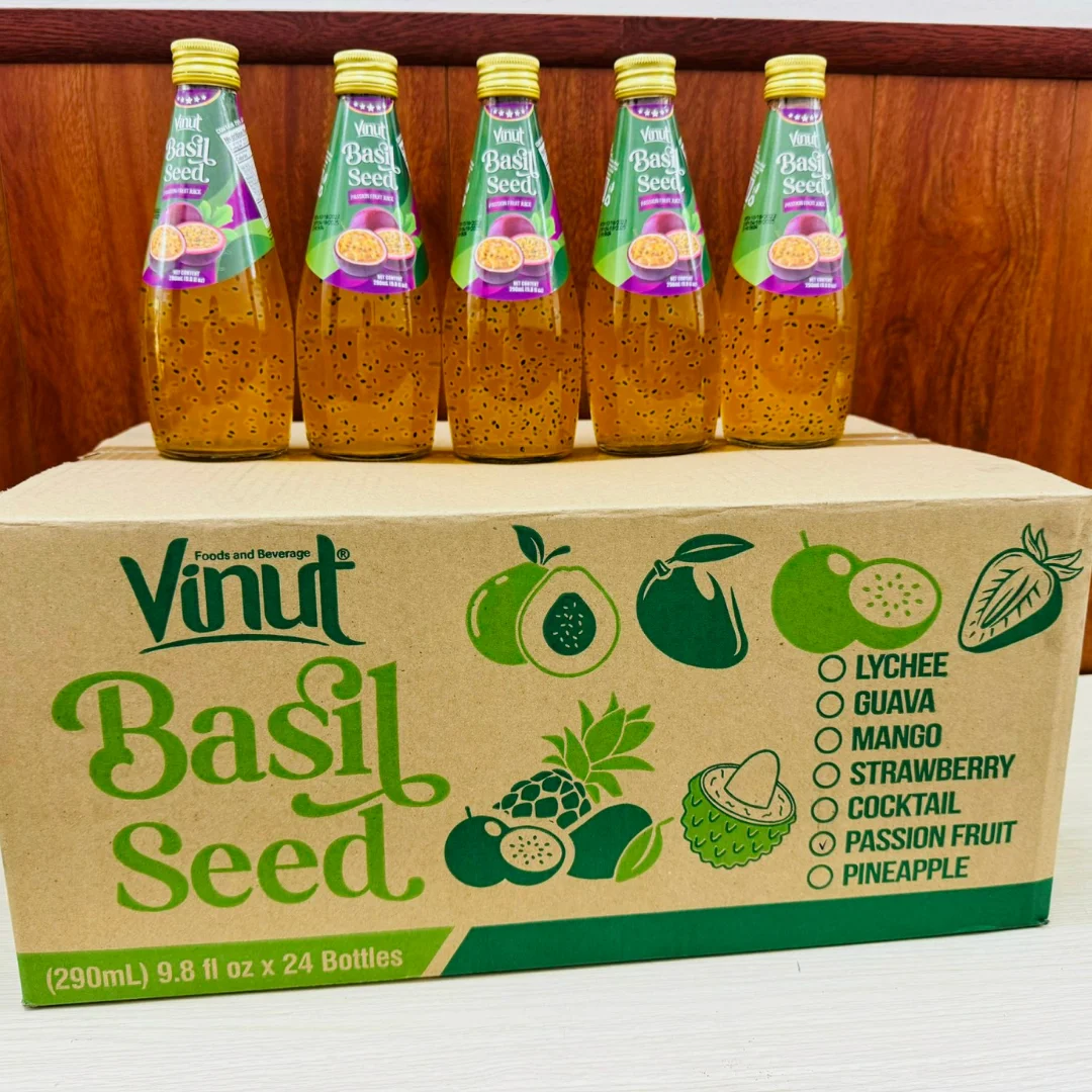 Vietnam Manufacturer Chia Seed Peach Juice Drink 290ml VINUT - Free Sample & Design, Wholesale Best Price,OEM/ODM