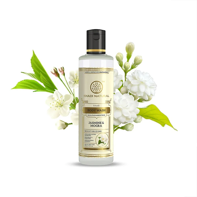 Khadi Natural Jasmine & Mongra Body Wash- Sls & Paraben Free-210 ml
