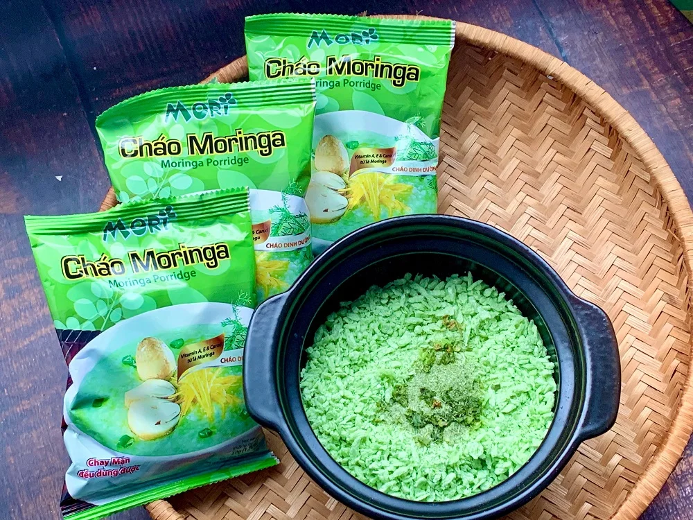 Instant Eating Delicious Porridge With Rice moringa leaf powder Ingredient 30packs x 50g Made in Vietnam For Export